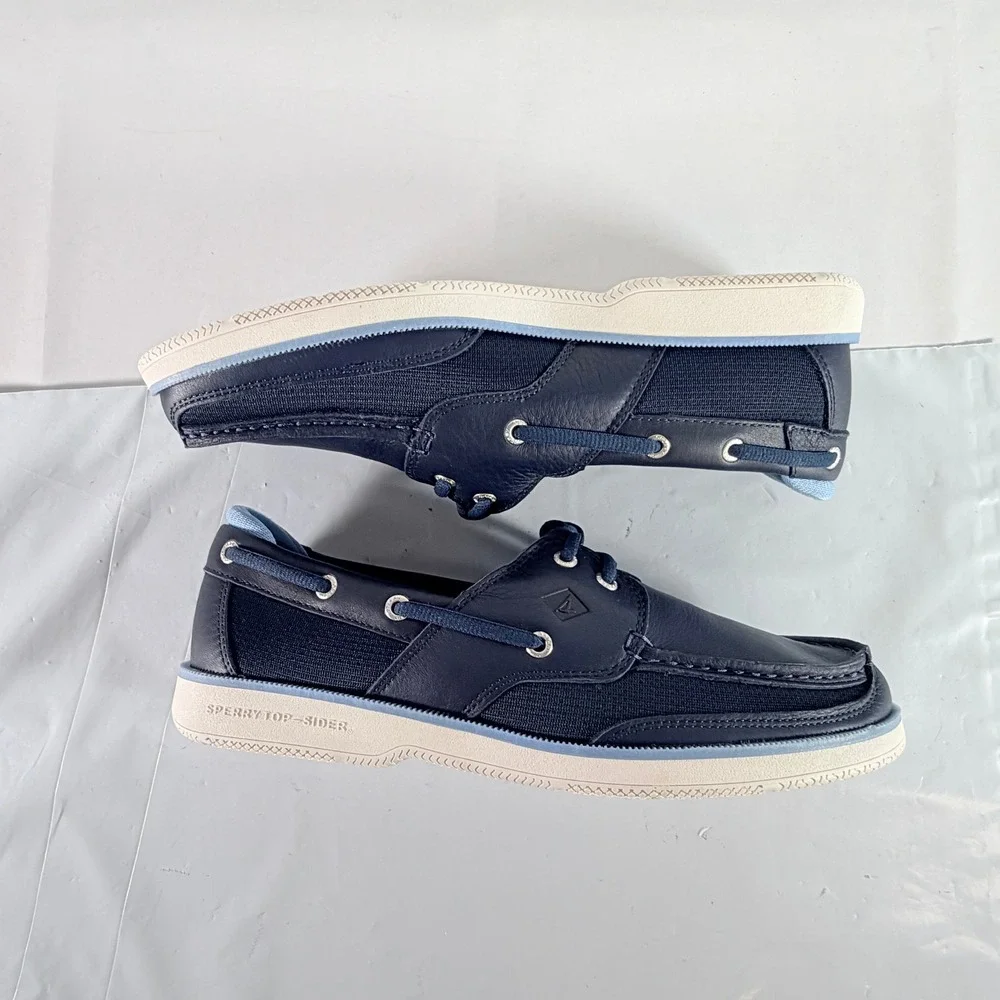 Sperry Top-Sider Men's Surveyor 2-Eye Leather Navy Boat Shoes Size 11.5 M